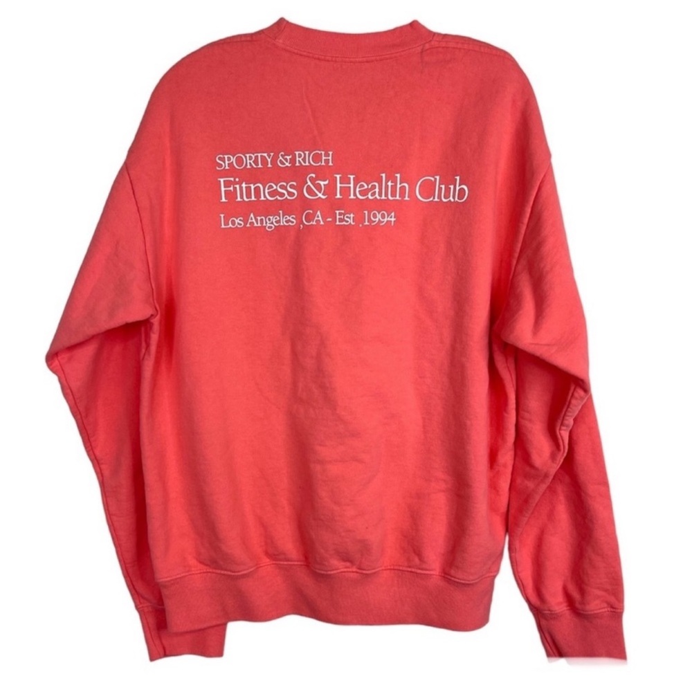 SPORTY & RICH Fitness & Health Club Sweatshirt Pink Rare Size S